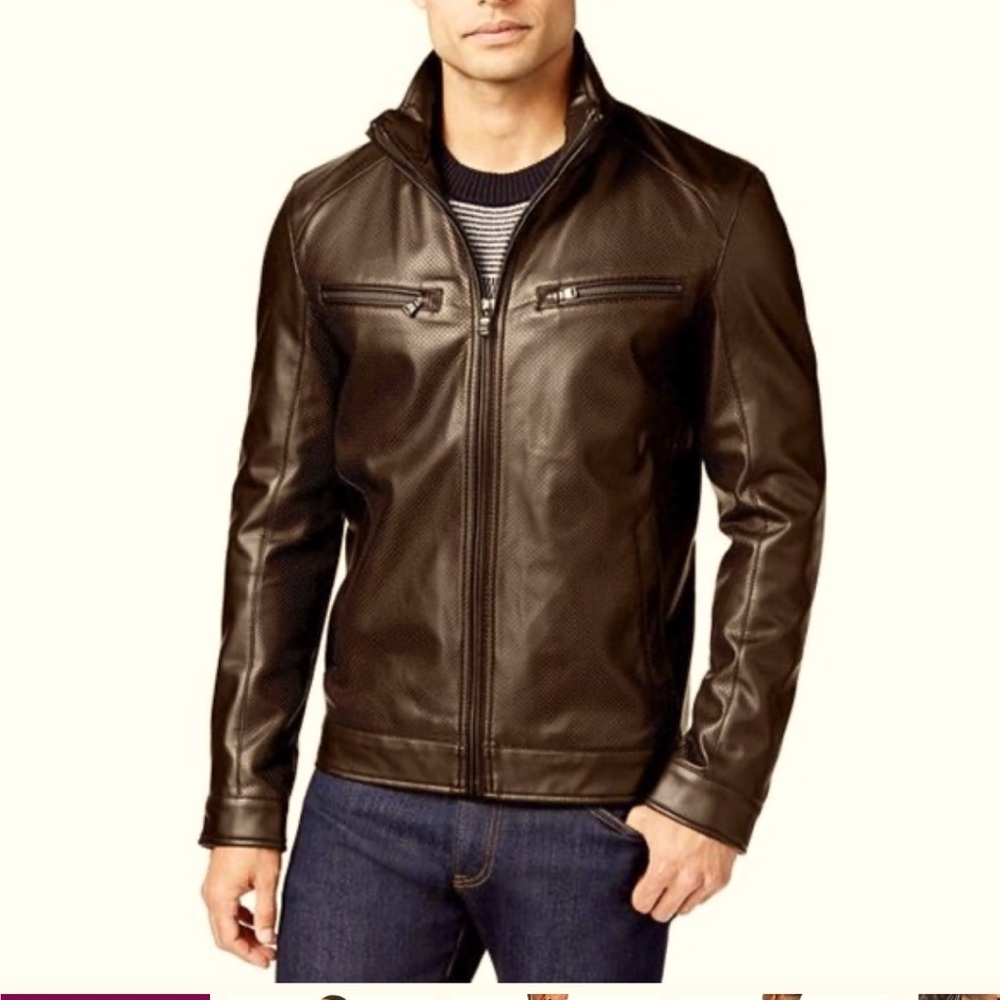Michael Kors Dark Brown Leather Jacket